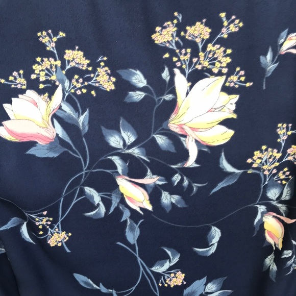 ๐HP๐ NWOT Verse Navy Floral Midi Dress with 3/4 Sleeves - Picture 6 of 8